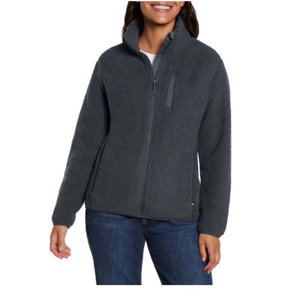 Eddie Bauer Teddy Jacket with Plush Fleece Material and Full Zip Designed